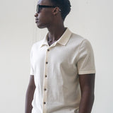 Elegant Donce de la Sense Cotton-Silk Button-Up Shirt, made from 90% cotton and 10% silk, offering a refined look and feel.