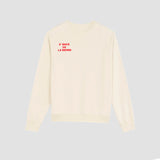Sustainable Donce de la Sense French terry sweatshirt with a luxurious, sueded texture and captivating logo print on the front and back.